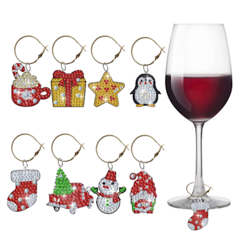 Diamond Painting Glassmycken 8-Pack Jul