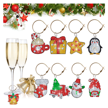 Diamond Painting Glassmycken 8-Pack Jul