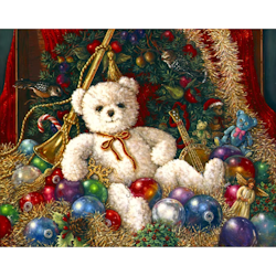 Diamanttavla Christmas Bear 40x50