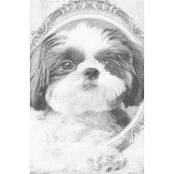 One Color Dot Painting Cute Dog 40x60