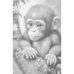 One Color Dot Painting Little Monkey 40x60