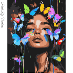Paint By Numbers Woman Butterflies 40x50