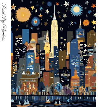 Paint By Numbers City By Night 40x50