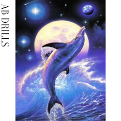 Diamanttavla AB Drills Dolphin Universe 40x50