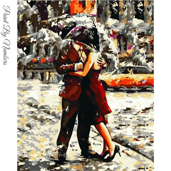 Paint By Numbers Lovers In Rain 40x50