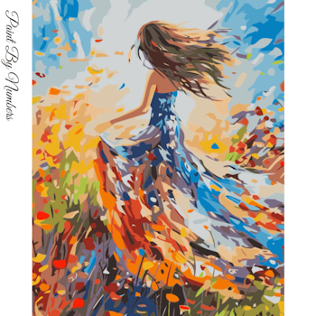 Paint By Numbers Woman Color Dress 40x50