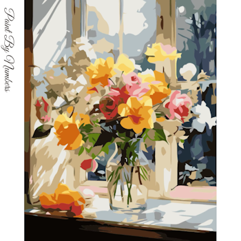 Paint By Numbers Blommor I Glasvas 40x50