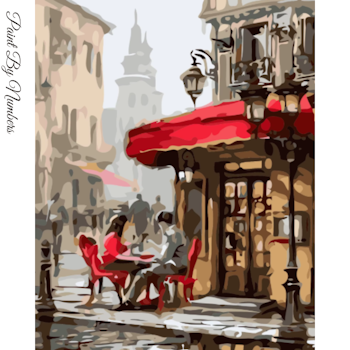 Paint By Numbers City Cafe´ 40x50