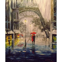 Diamanttavla Rainy Paris 40x50