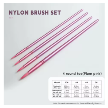 Paint By Number Penslar Nylon 4-Pack Rosa