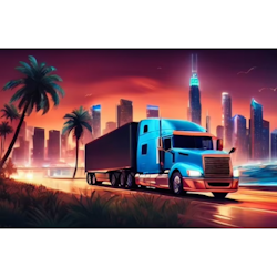 Diamanttavla Truck Big City 50x70