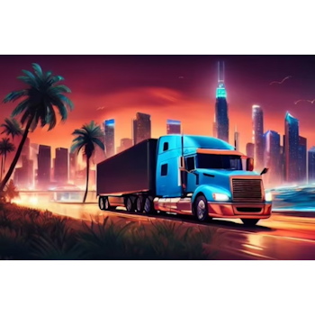 Diamanttavla Truck Big City 50x70