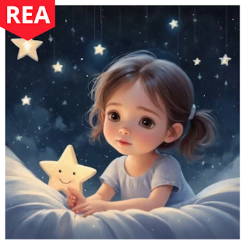 Diamanttavla Flicka Med Stjärnor 40x40 -REA