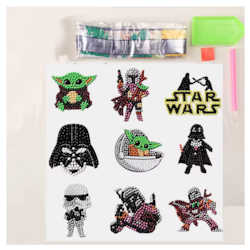 Diamond Painting Stickers Star Wars 8 st