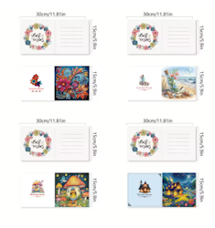 Diamond Painting Kort 6-Pack Colorful Flowers