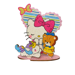 Diamond Painting Borddekoration Hello Kitty Med Vänner 20 cm