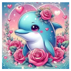 Diamanttavla Delfin 30x30