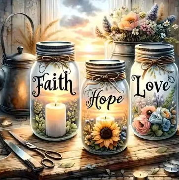 Diamanttavla Faith 50x50 - Leverans v. 24