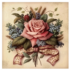 Diamanttavla Rose Vintage 30x30