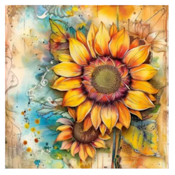 Diamanttavla Sunflower 30x30