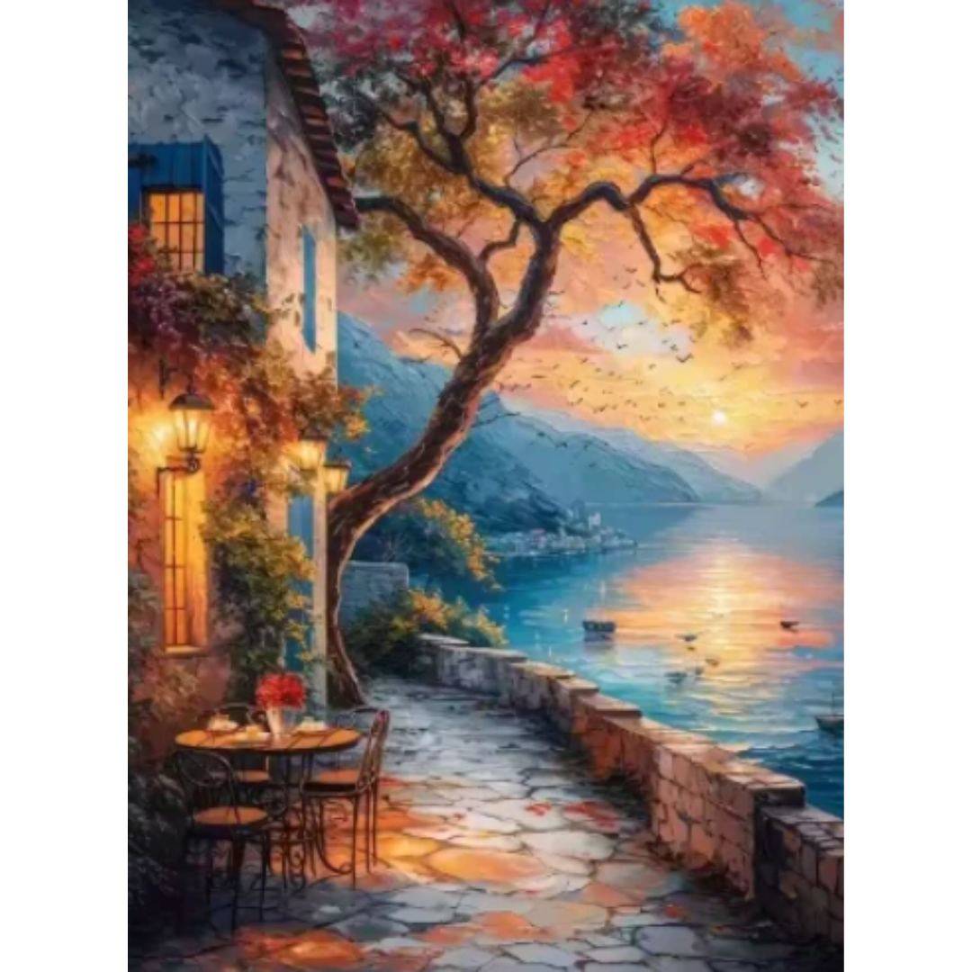 Diamanttavla Sunset Terass 40x50