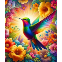 Diamanttavla Rainbow Hummingbird 30x40 - Lev v. 24