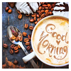 Diamanttavla Good Morning Coffee 30x30 - Leverans v. 26-27