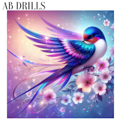 Diamanttavla AB Drills Shimmery Bird 40x40 - Lev v. 26-27