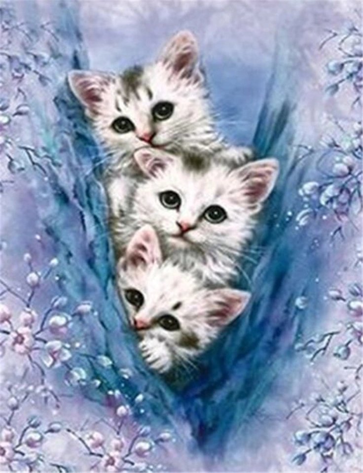 Diamanttavla (R) Three Little Kittens 40x50