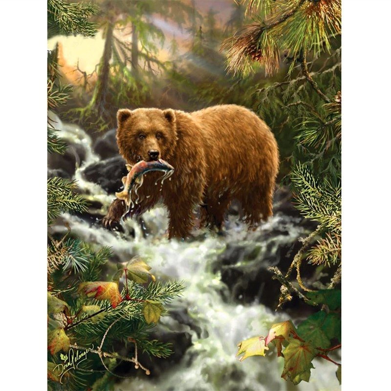 Diamanttavla (R) Forest Bear 40x50