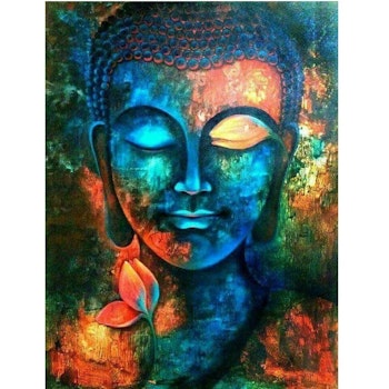 Diamanttavla Buddha I Varma Färger 40x50
