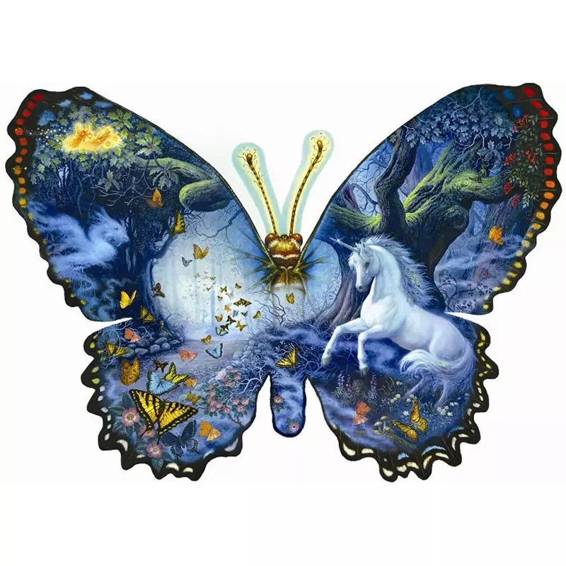 Diamanttavla Butterfly Unicorn  40x40