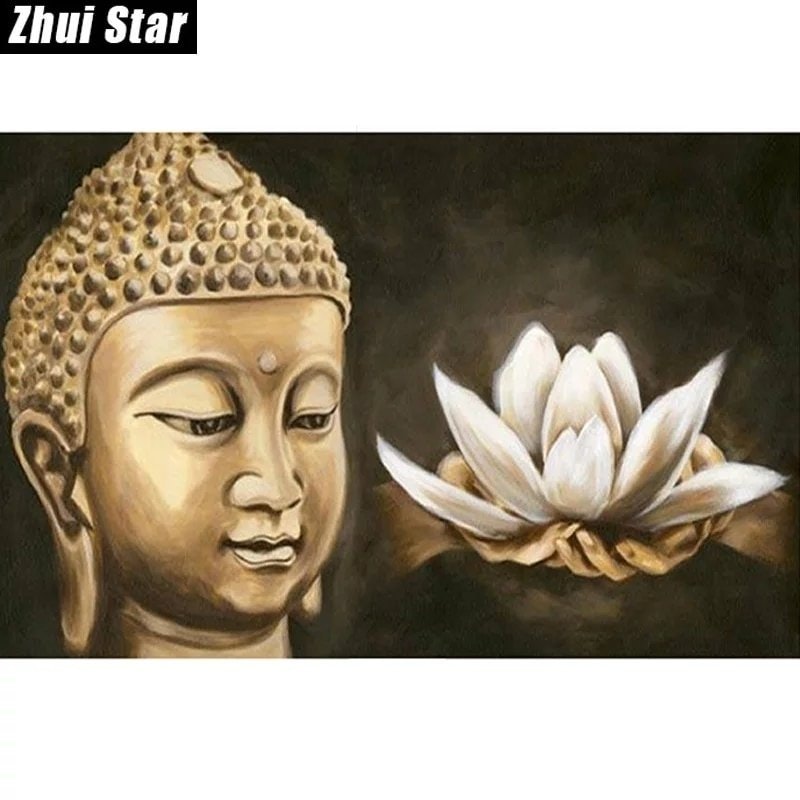 Buddha Hands With Lotus Diamanttavla
