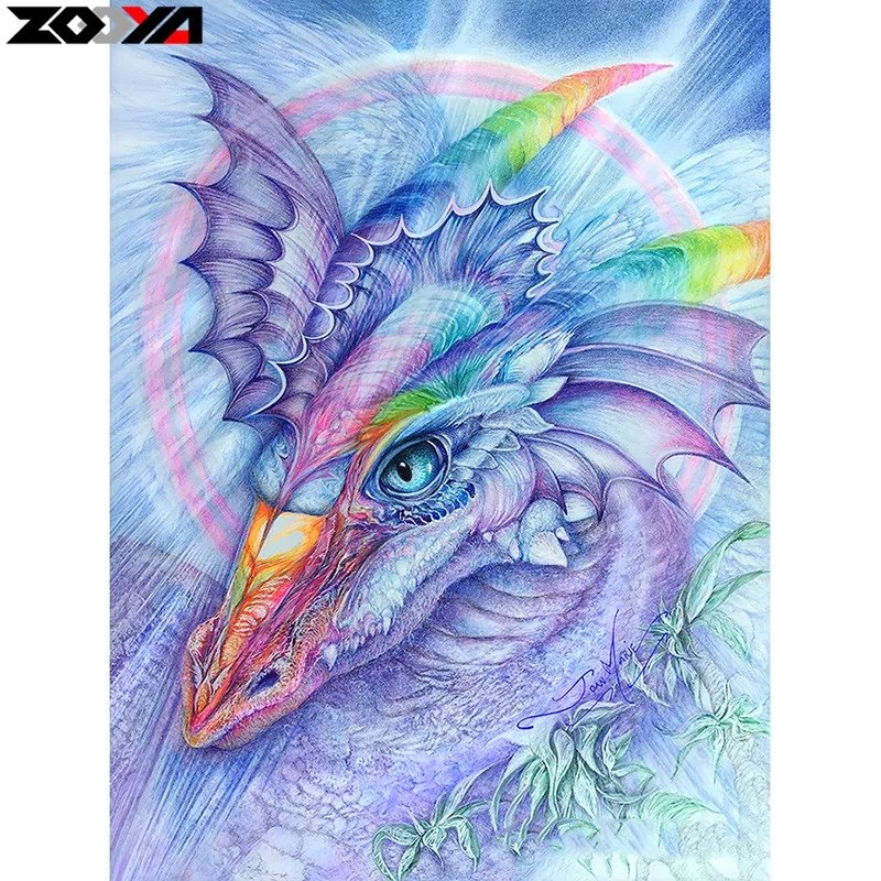 Diamanttavla Rainbow Dragon 40x50