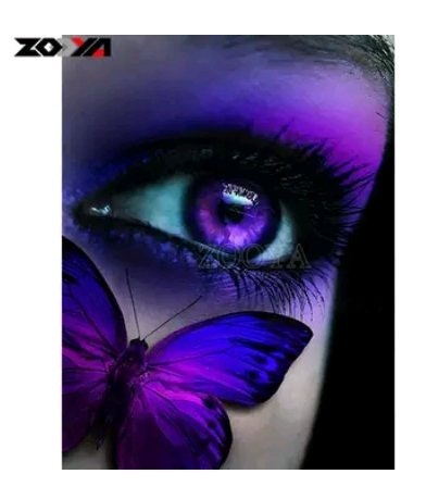 Diamanttavla Purple Butterfly Eye 40x50