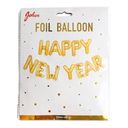 FOIL BALLOON GOLD TEXT HAPPY NEW YEAR 40cm