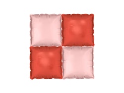 Fyrkantiga folieballonger för backdrop, dubbelsidig, rosa-röd, 35 x 35 cm