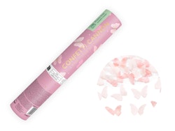 Konfettikanon, rosa fjärilar, 20 cm