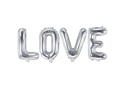 Folieballong, Love, Silver, 140x35 cm