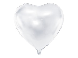 Folieballong Hjärta, 45 cm, Vit