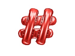 Folieballong Skylt ''#'', 35 cm, Röd