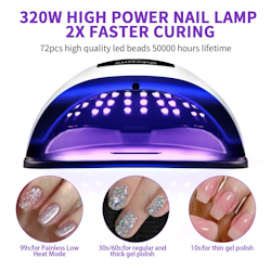 Kraftfull 320W Dual Light LED UV-lampa för snabb och effektiv nagelvård