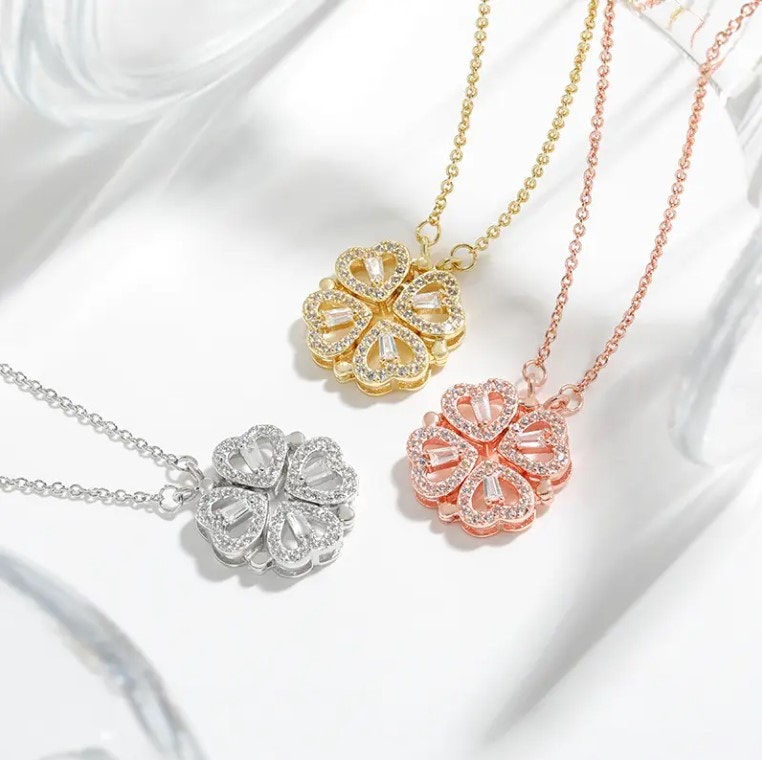 Magnetiskt Halsband med Hjärta och Klöverdesign