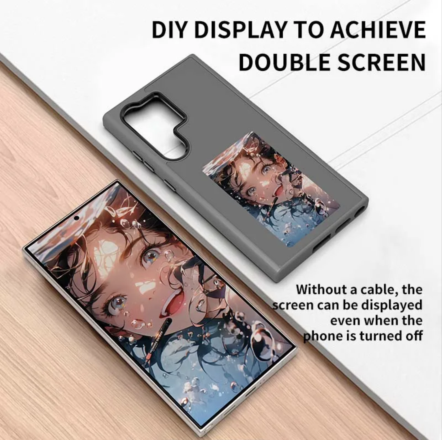 Smart AI Ink Skärm Skal för Samsung S24/S23 – Anpassningsbar Display med NFC