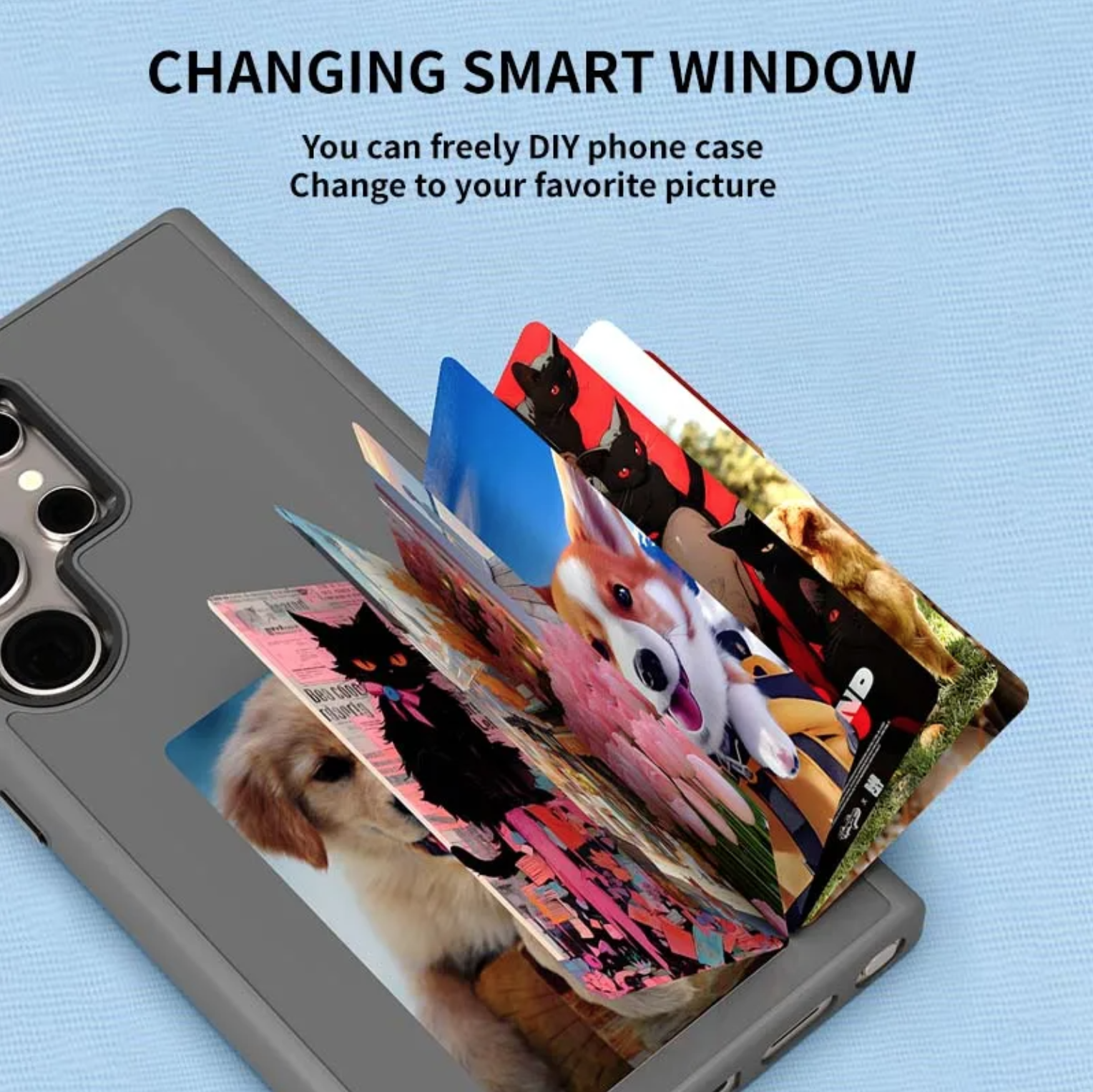 Smart AI Ink Skärm Skal för Samsung S24/S23 – Anpassningsbar Display med NFC