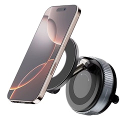 360° Roterande Magnetisk Telefonhållare med Vakuumsug – För Bil, Vägg, Glas & Gym