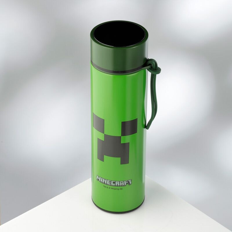 Minecraft Creeper Värmeisolerad Flaska med Digital Termometer