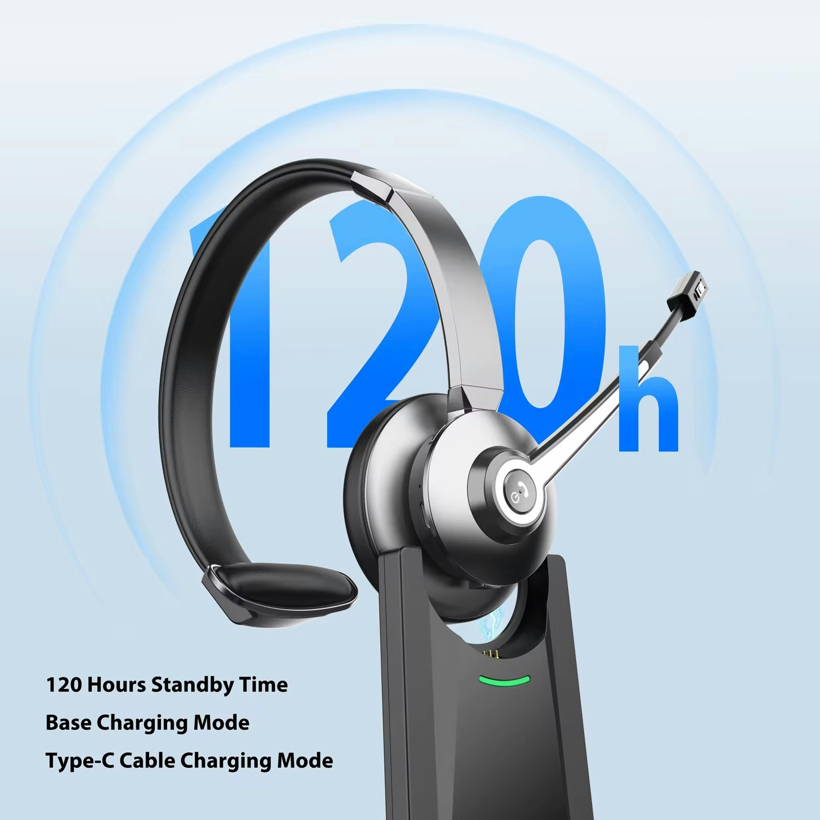 Trådlöst Bluetooth-headset – ENC, 26 timmars batteritid, för PC och mobil