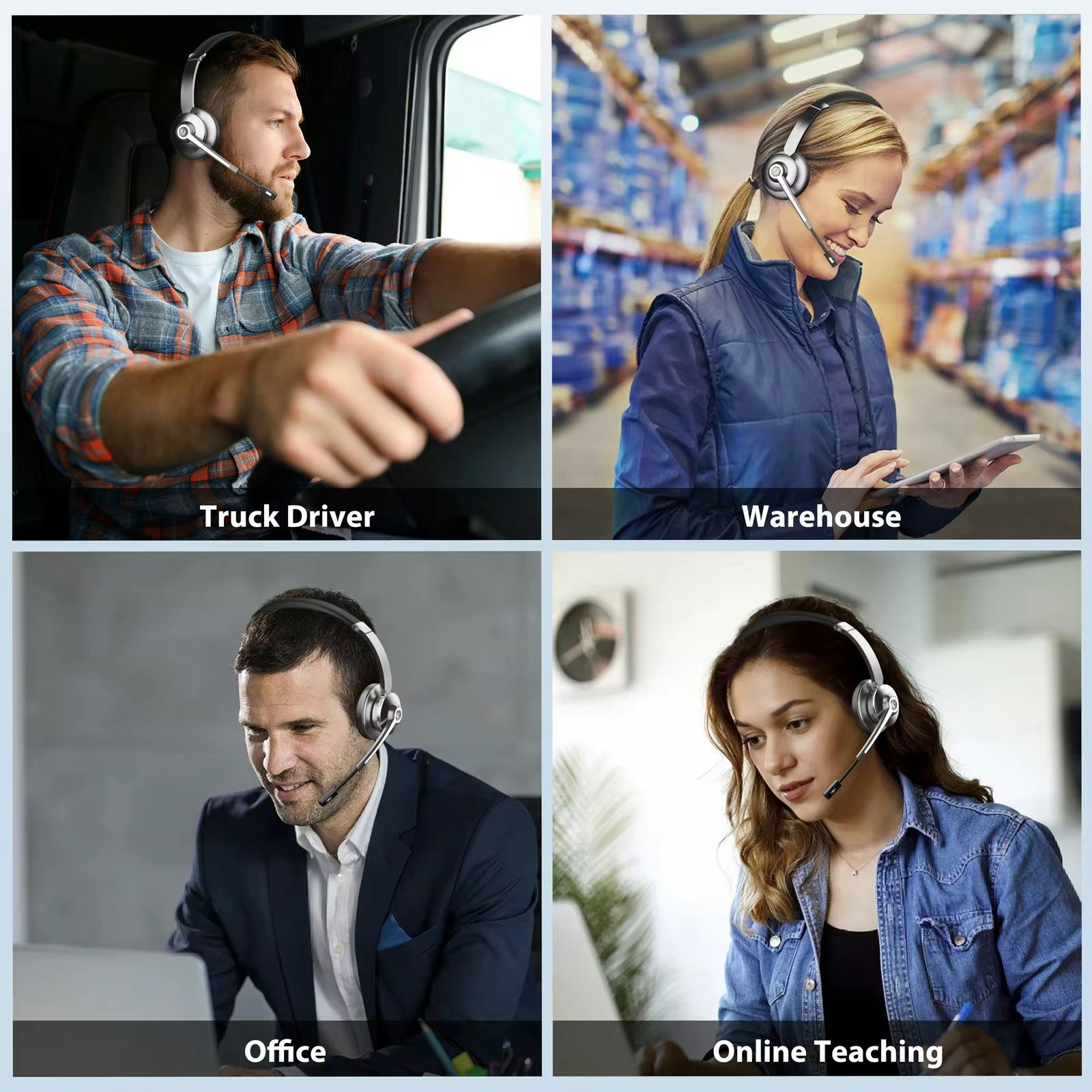 Trådlöst Bluetooth-headset – ENC, 26 timmars batteritid, för PC och mobil