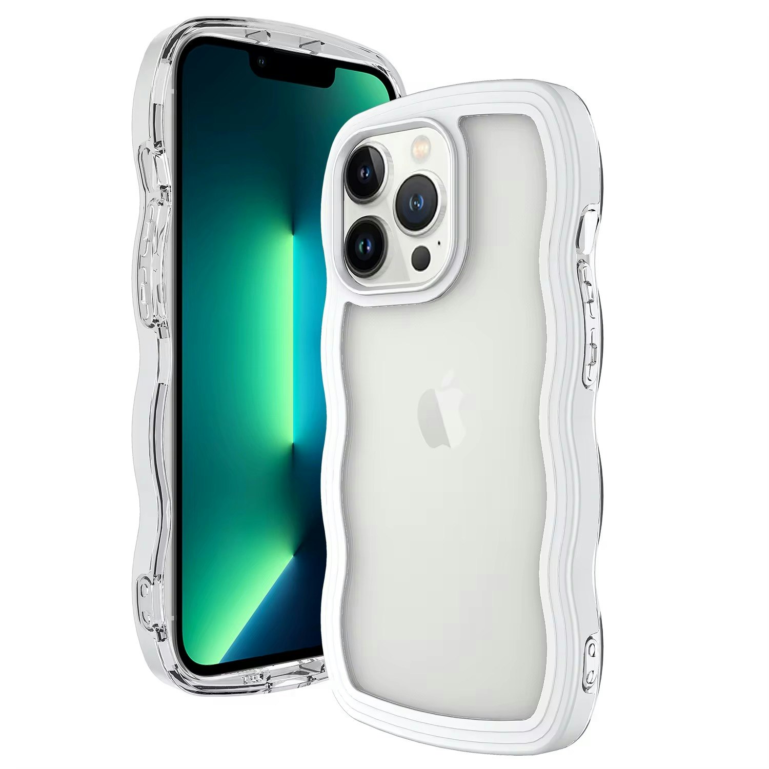 Vågformat mobilskal med extra grepp – Stötsäkert & stilrent för iPhone 7–16